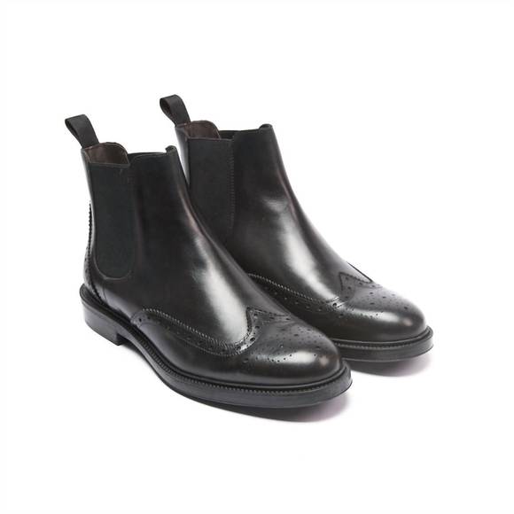 NEW JEFFREY CAMPBELL women's chelsea brogue boots in black - Picture 1 of 5